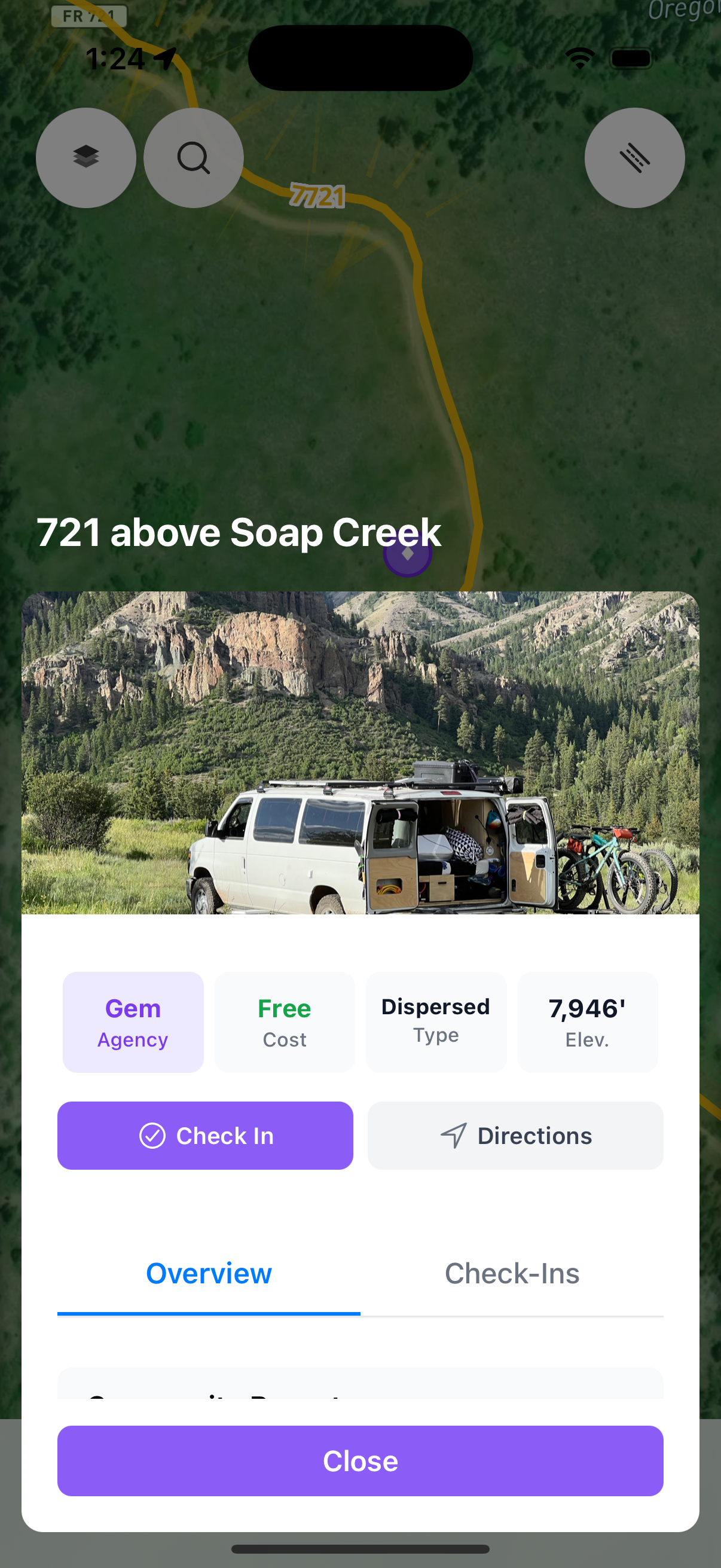 Campground with Weather & Check-ins